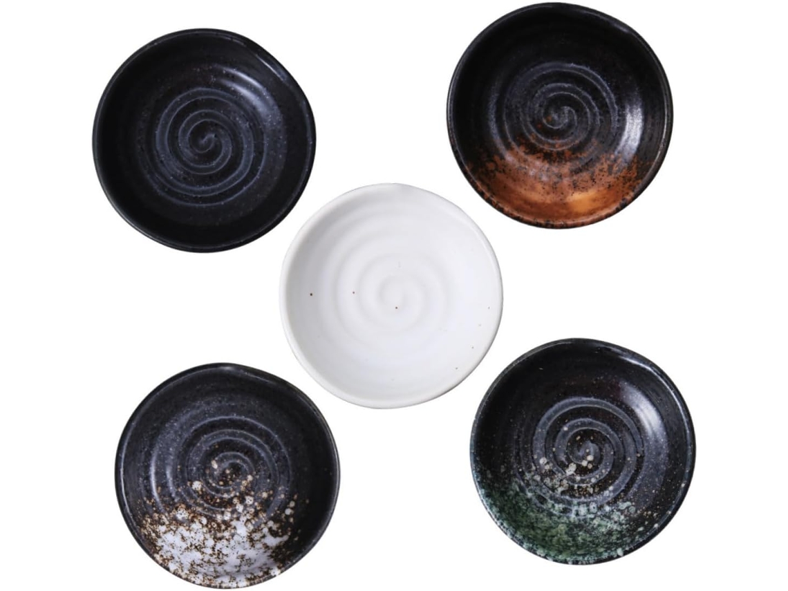 Conjunto De 5 Pratos De Cerâmica Estilo Japonês Para Molho De Soja