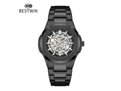 Reloj Mecánico Luminoso Esqueletizado De Doble Cara Para Hombre (negro)
