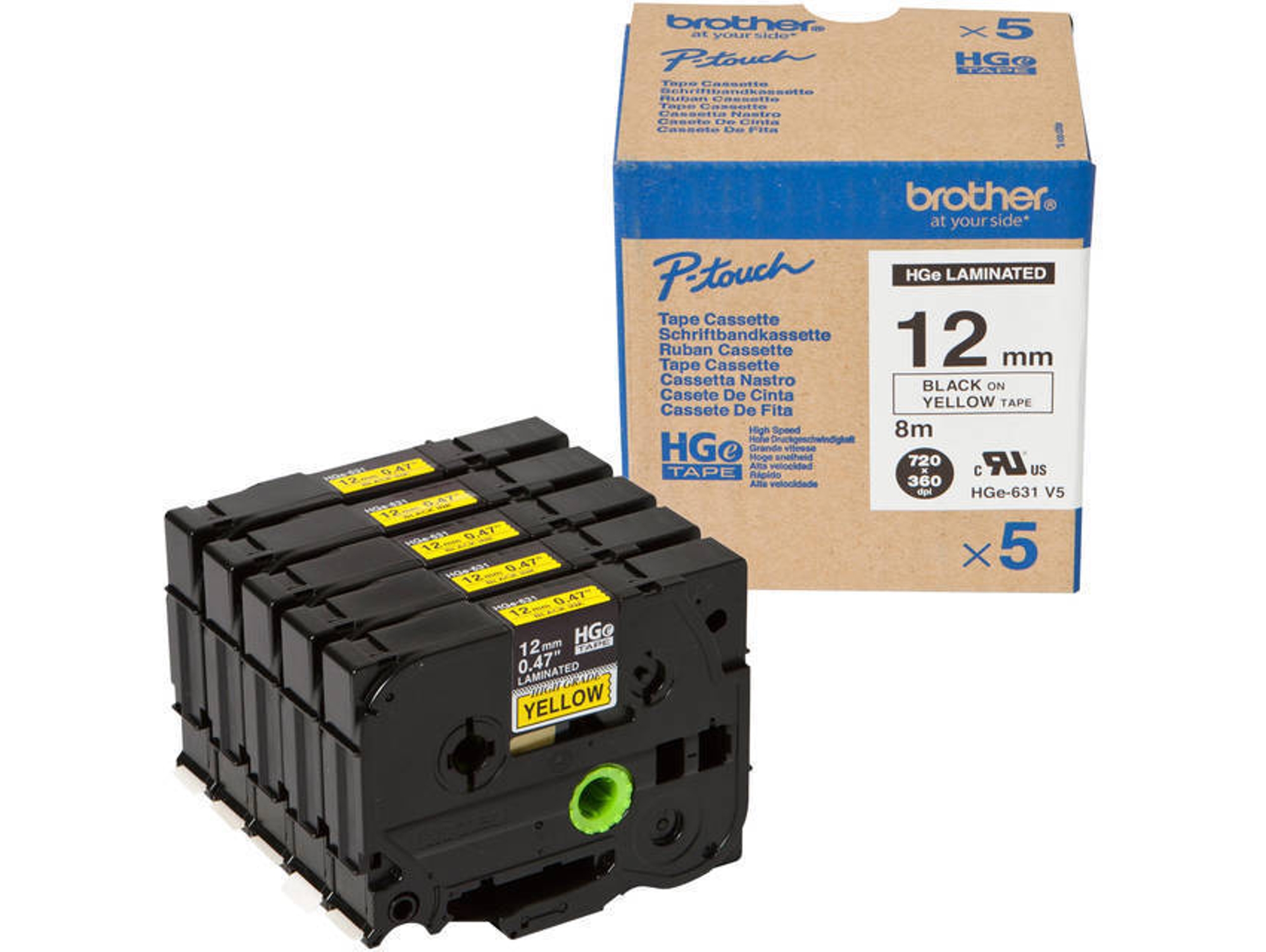 Pack cinta de etiquetas BROTHER HGE631V5