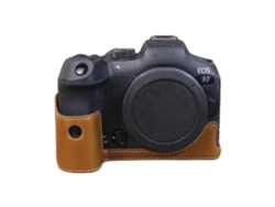 Estuche protector de piel sintética con apertura para batería compatible con la cámara digital Canon Eos R7 Facpoet