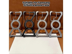 Black2026 For Samsung S25u Metal Bezel-less Skeleton Half Wrap Phone Case