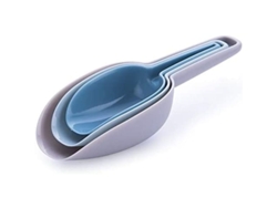 Juego De 3 Cucharas De Plástico Para Comida De Mascotas Con Diseño Apilable, 50 Ml/100 Ml/150 Ml.