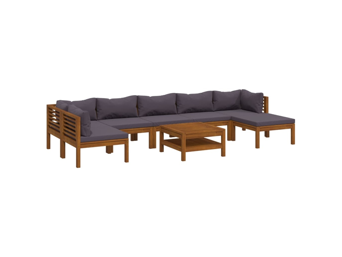 Maison Exclusive - Muebles De Jardín 8 Pzas Cojines Madera Maciza De Acacia