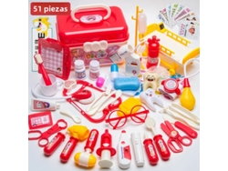 Kit médico infantil, suministros hospitalarios, bolsa de herramientas para enfermeras Mdug (rojo, 51 piezas)