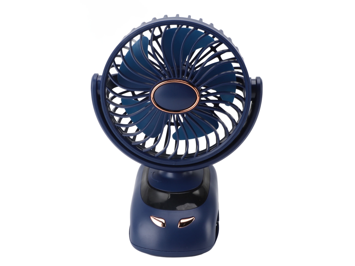 Mini ventilador USB de 5 velocidades para escritorio, azul, hogar, oficina, coche, viajes.