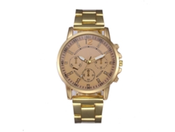Reloj Analógico De Cuarzo Con Correa De Acero Casual Unisex (oro)