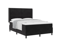 Maison Exclusive - Cama Tipo Box Spring Con Colchón Negro 140 X 190 Cm Terciopelo