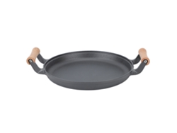 Sartén Barbacoa Dobles De Madera, Redonda, Fundido, Ideal Cm/12,99 Pulgadas.