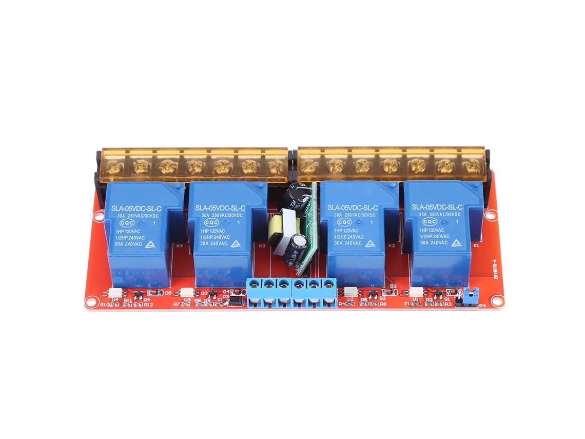 Módulo De Relé De Ca De 4 Canales, 100-250 V, 30 A, Compatible Con Activación Por Nivel Alto/bajo, Fácil Instalación.