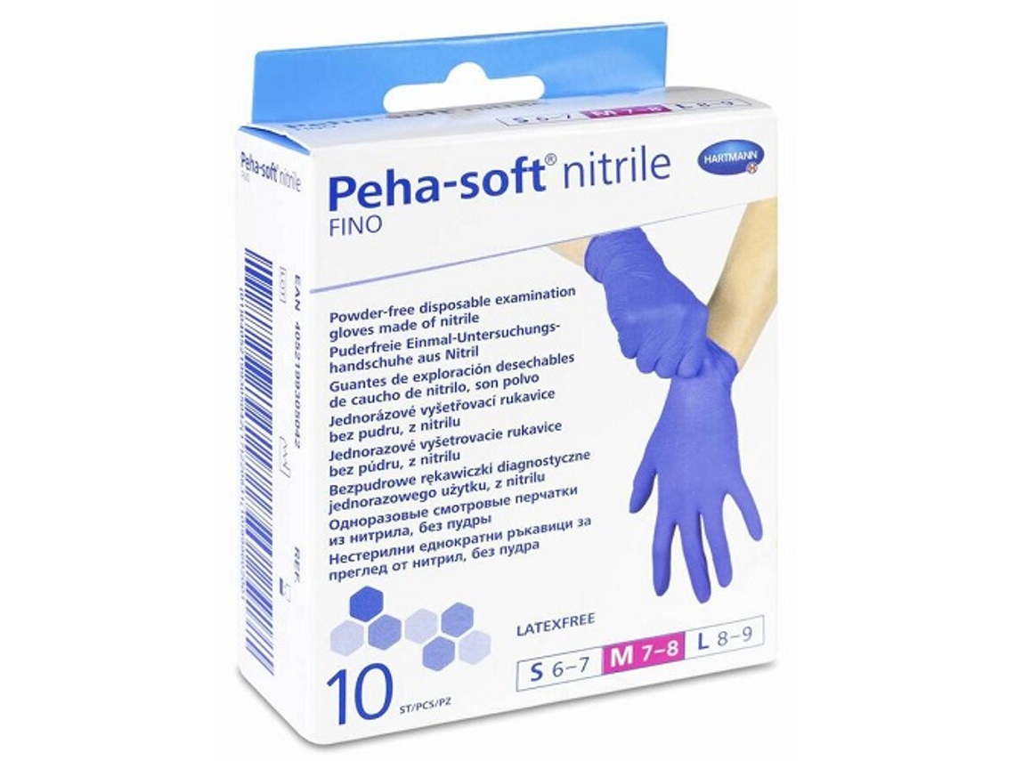 Guantes de nitrilo suaves HARTMANN Peha, finos, medianos, talla S10