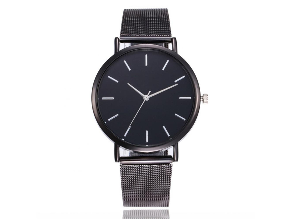 Reloj De Pulsera Analógico Único De Aleación De Oro Fanteeda, Cuarzo Negro