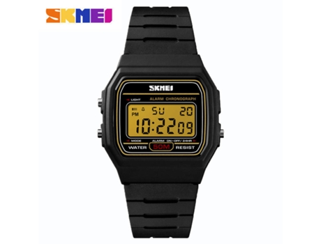 Relojes deportivos al aire libre Hombres Mujeres Reloj de pulsera electrónico LED resistente al agua para estudiantes-Máquina de oro negro LUUCOZK