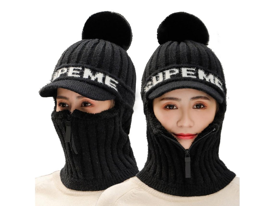 Jinwei-conjunto Gorro Bufanda Invierno Tejido Com Gorro Bola Orejeras Forro Polar Quentinho Impermeável Para Mulher Homem Ski Ciclismo