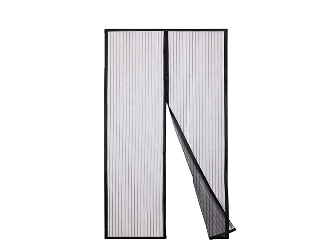 Mosquitera magnética para puerta, diseño duradero, funcionamiento manos libres, color negro, 100 x 210 cm.