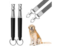 Apito Para Cães, Pacote Com 2 Apitos Ultrassônicos Para Treinamento De Cães Que Interrompem Latidos, Treinamento De Recolhimento, Apito Silencios