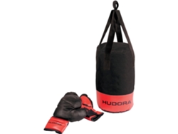 Juego de saco de boxeo con guantes Hudora