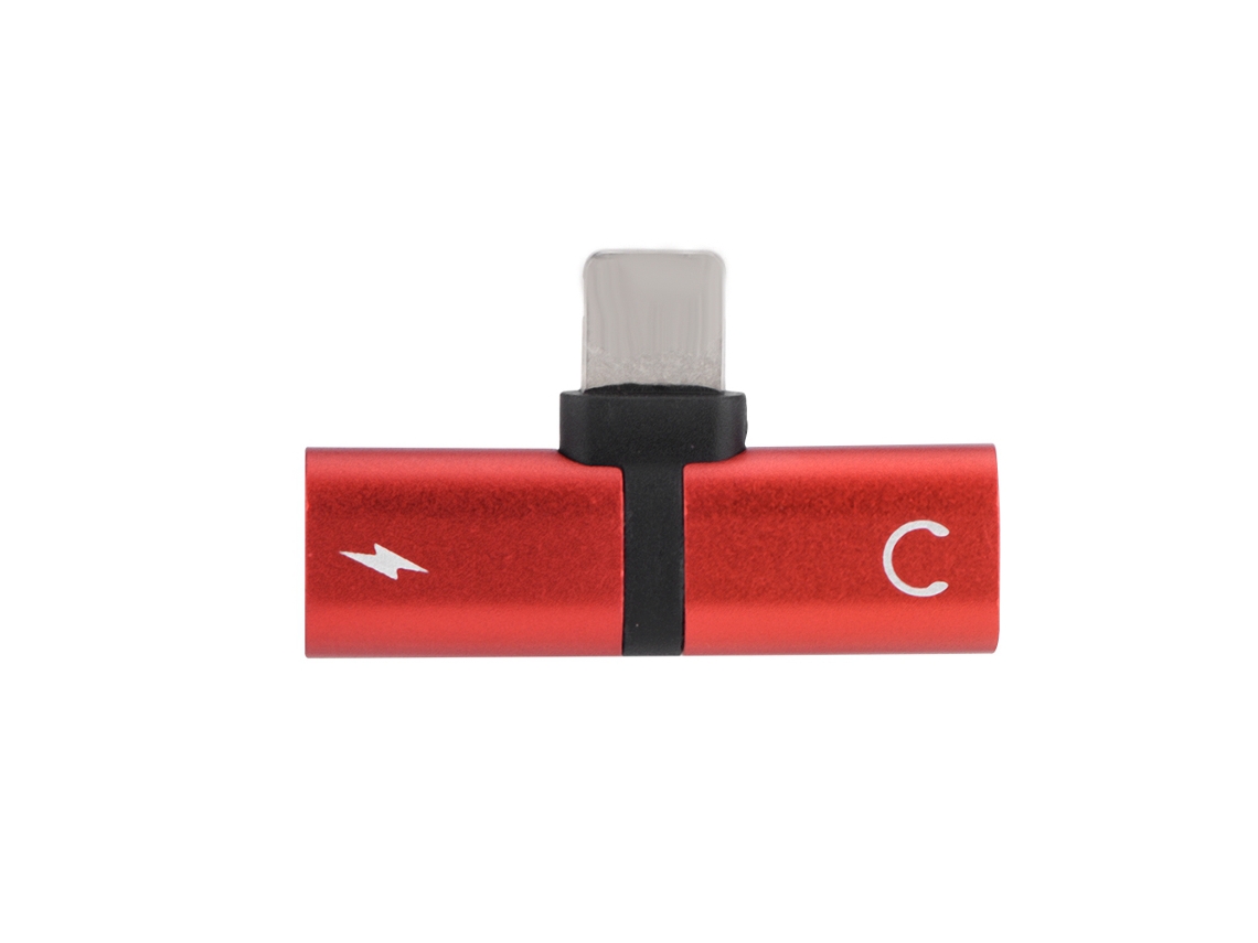 Adaptador De Audio (carga Y Audio 2 En 1) Accesorios Para Auriculares Apple Vendidos Exclusivamente En Almacenes Extranjeros Rojo