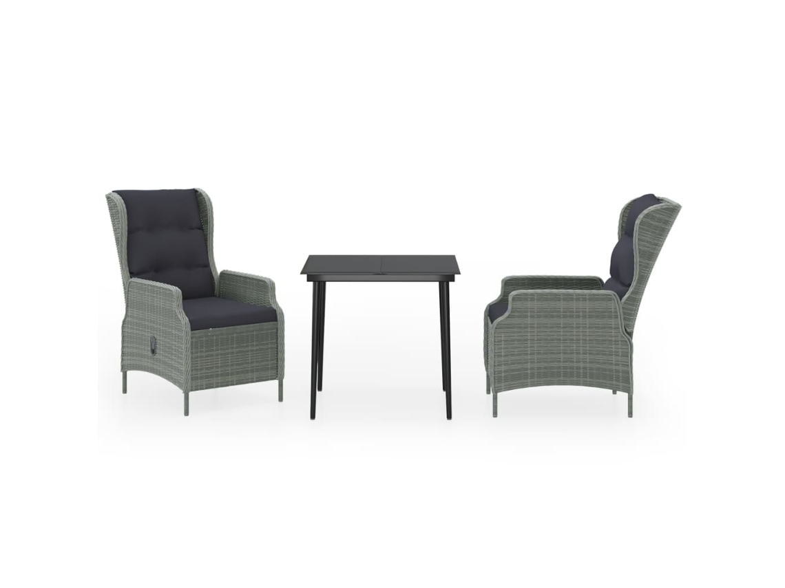 Maison Exclusive - Juego De Comedor De Jardín 3 Piezas Gris Claro