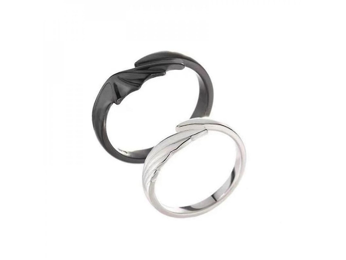 2026-anillos De Pareja Ángel Y Diablo Ajustables 2 Piezas Anillos De Coincidencia Para Hombre Y Mujer