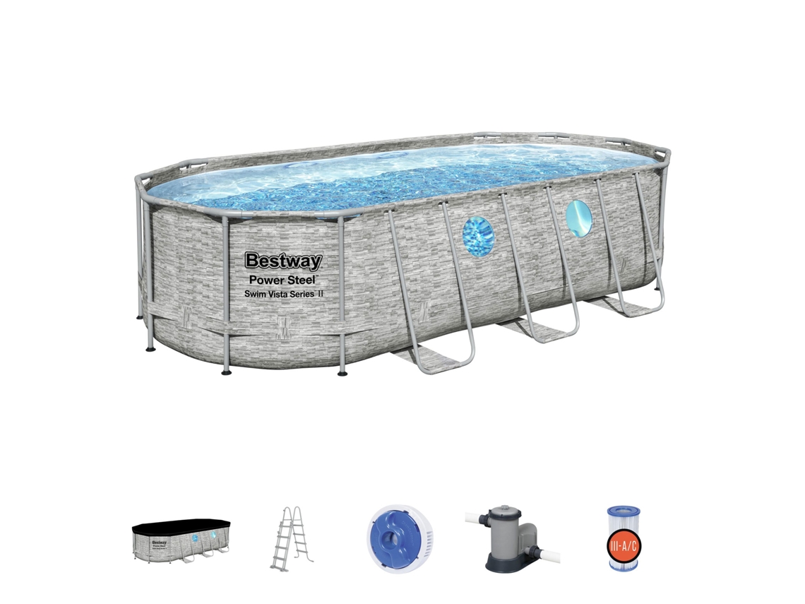 Piscina Tubular BESTWAY 56716 (con Cartucho - 13430 L - 274x122cm)