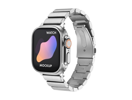 Correa para Smartwatch aleación de titanio con hebilla plana para Apple Watch Ultra 49 mm y Watch Ultra 2 49 mm / Series 9 y 8 y 7 45 mm / SE 3 y S...