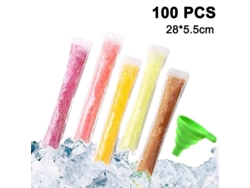 Bolsas Desechables Para Paletas Heladas Caseras, 100 Unidades Con Embudo De Silicona