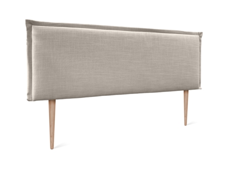 Cama con Cabecero Liso Borde Natural DHOME Tela Lino Rosa (135x105cm)