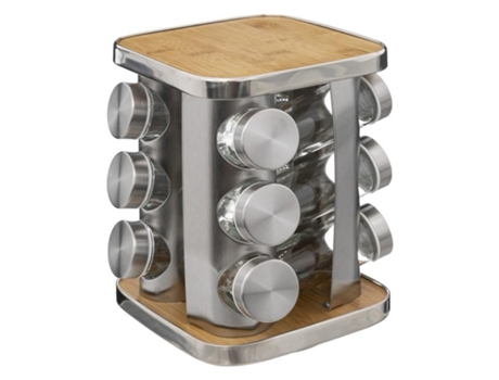 Estante de especias giratorio con 12 latas de especias