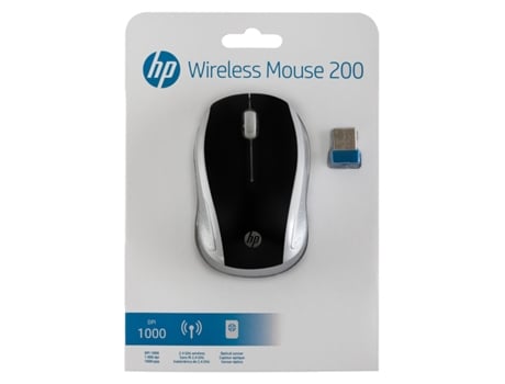 Ratón HP 200 (Inalámbrico - Casual - 1000 dpi - Plata)