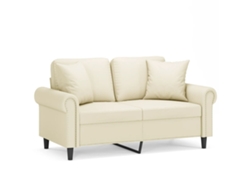 Maison Exclusive - Sofá De 2 Plazas Con Cojines Cuero Sintético Color Crema 120 Cm