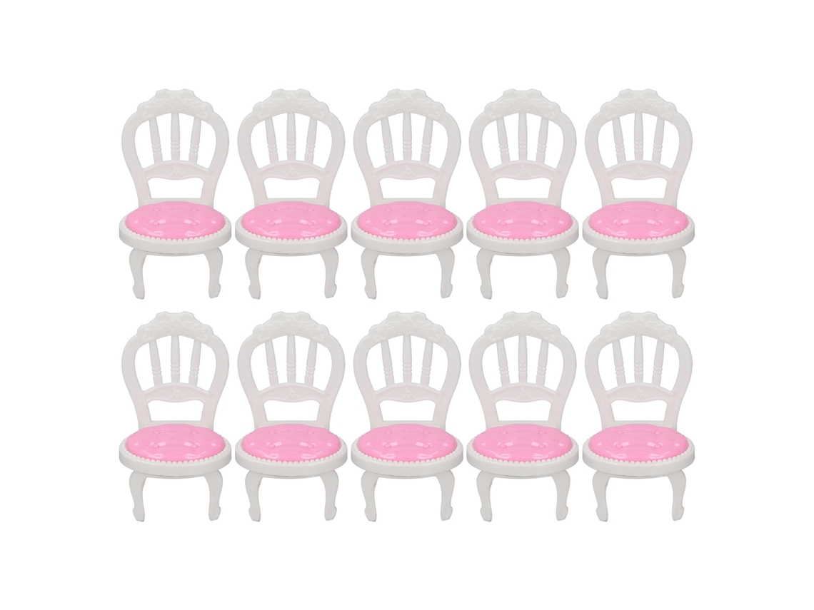 10 Peças Conjunto De Cadeiras De Miniatura Para Casa De Bonecas Decoração Bolo Material Abs Seguro