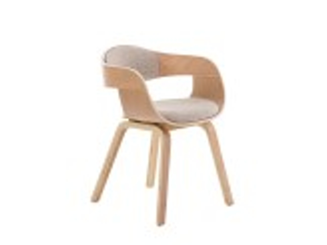 DUDECOR Silla Berlim De Tela Roble Y Crema
