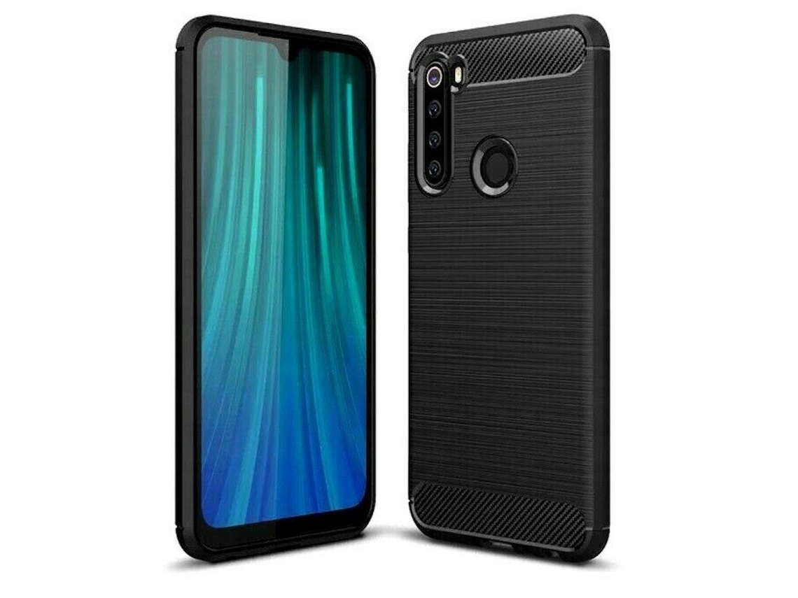Xiaomi Redmi Note 8 Case (4g) Black Carbon Fiber Cbn Silicone Case Mobile Screen Protector