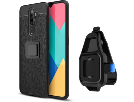Funda Oppo A9 2020 Rugged Leather con Soporte de Cintura Negro