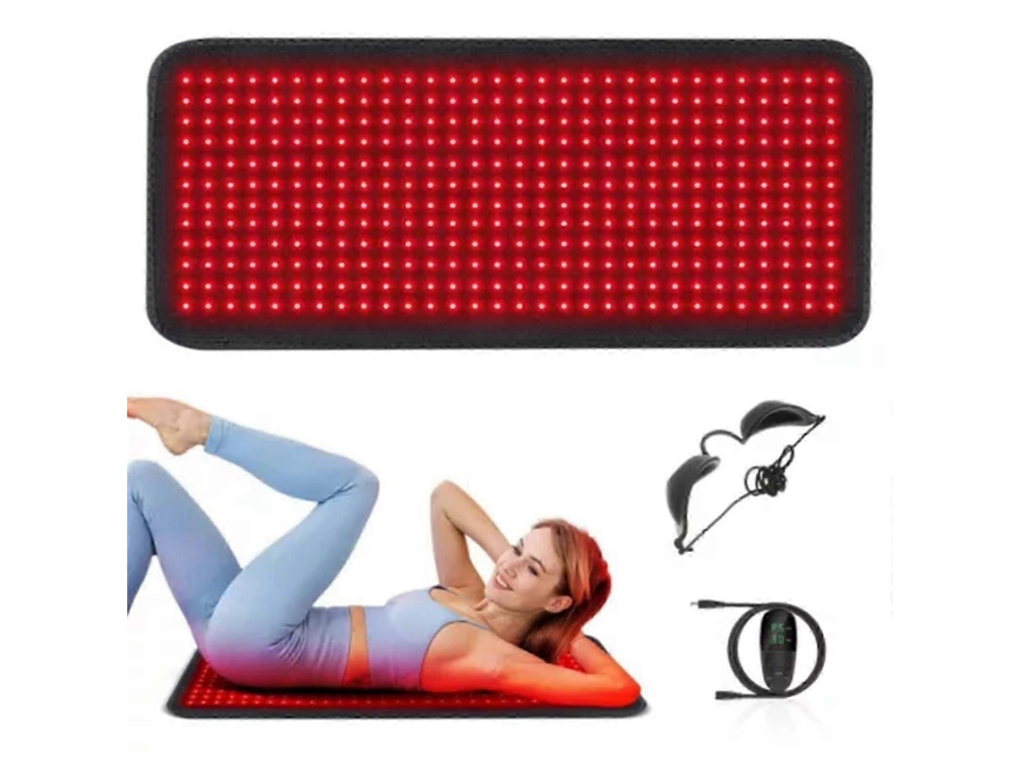 Colchoneta de terapia de luz roja LED infrarroja para el alivio del dolor muscular en la espalda y el cuerpo (au).