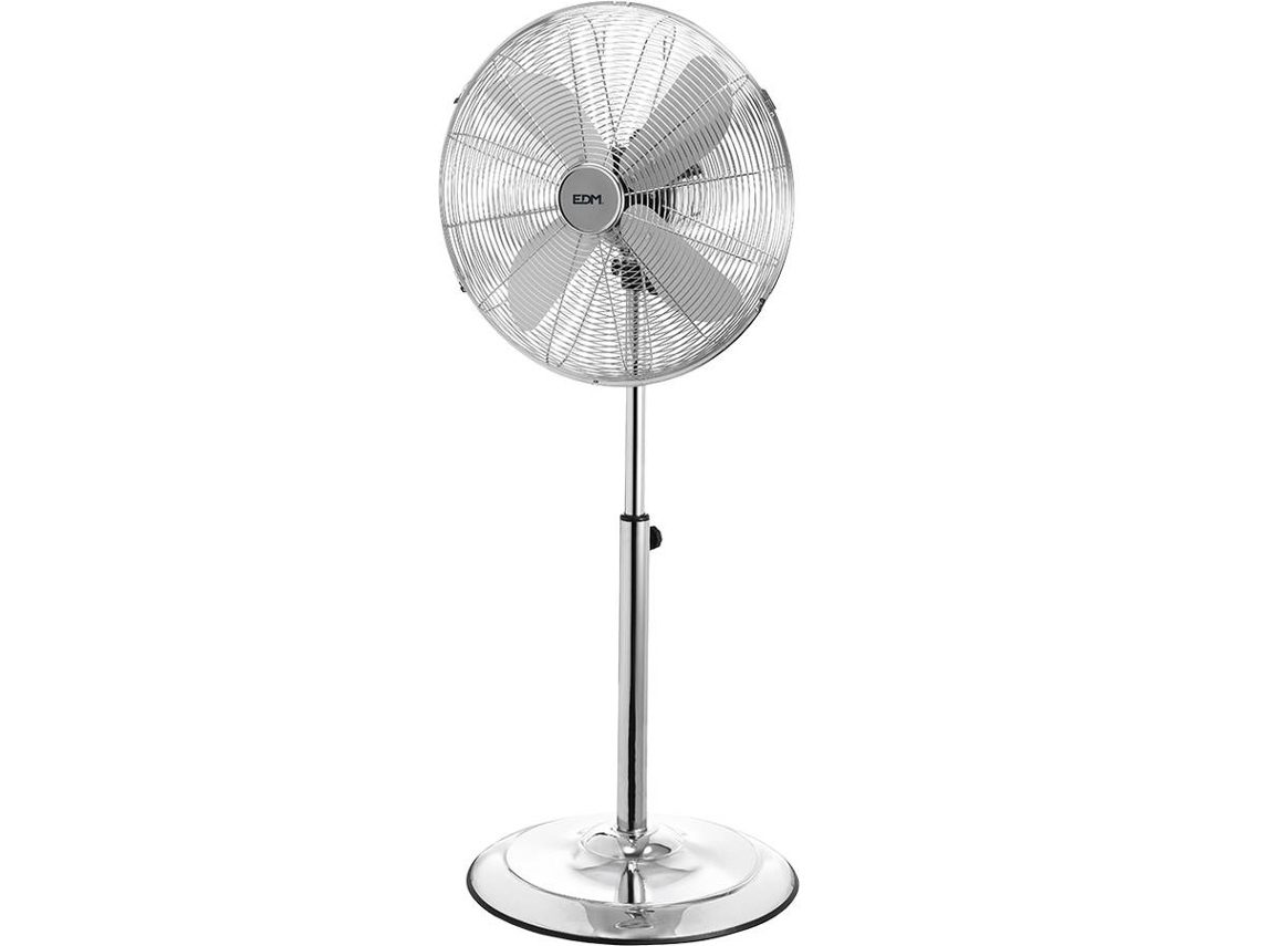 Ventilador de Pie EDM  con Base Circular Cromado 60W 40 Cm Altura Regulable 90-116 Cm