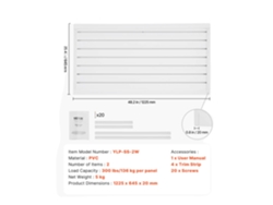 Panel de pared de listones, PVC duradero, solución de almacenamiento ajustable, blanco, 4 x 4 pies, 16 pies cuadrados OEM
