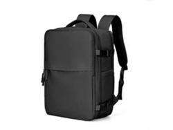 Mochila expandible e impermeable para portátil de 15,6 pulgadas, gran capacidad, ideal para senderismo y viajes. Mochila unisex negra.