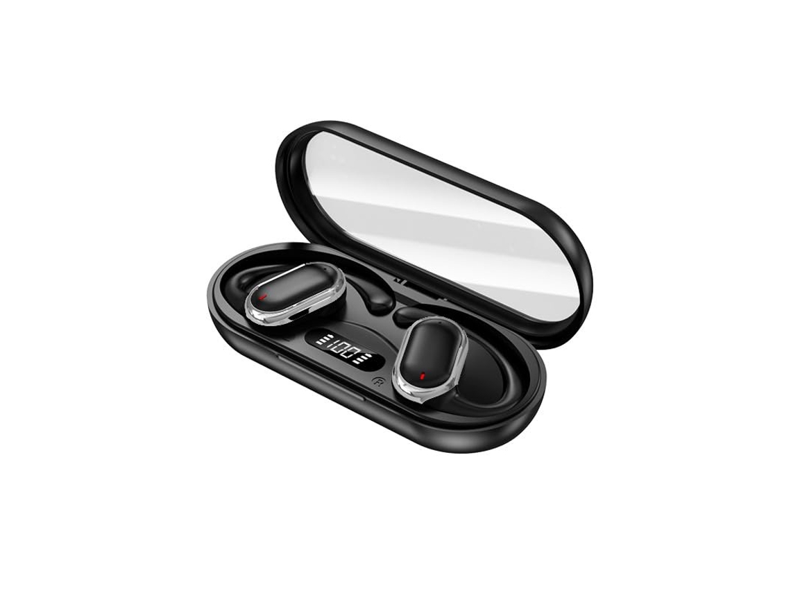 Auriculares inalámbricos Bluetooth 5.3, gancho para la oreja, pantalla táctil, estilo deportivo, acabado electrochapado, batería de larga duración.