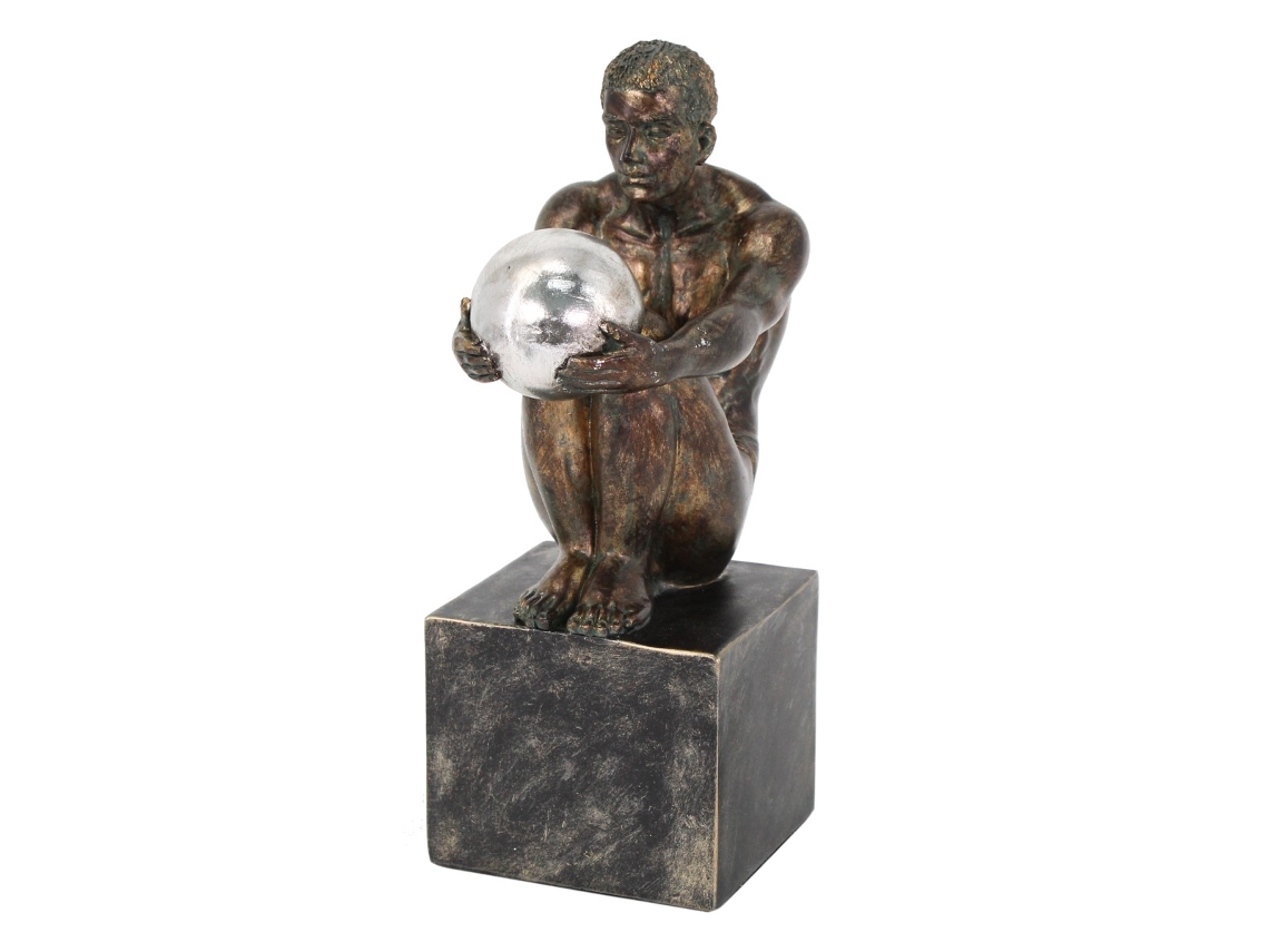 Figura Hombre Músico Gris de Resina 24*16*10cm Figura de Persona