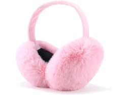 Auriculares De Invierno De Pelo Falso Calientitos Plegables Para Exterior Pink-1