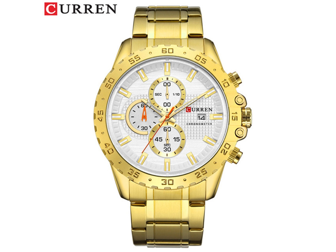 Reloj De Hombre, De Cuarzo, Resistente Al Agua, Con Correa De Acero De Seis Agujas E Indicador De Fecha.