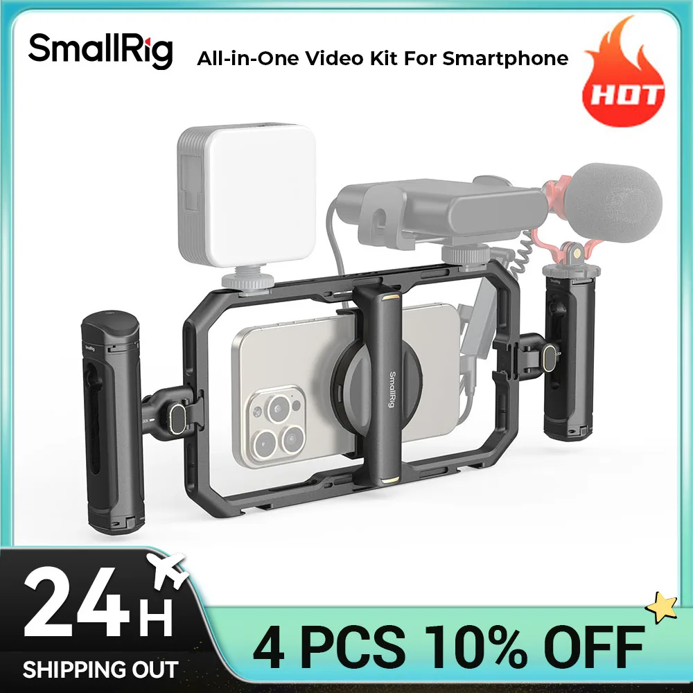Kit de jaula de vídeo integrada universal: aleación de aluminio, control inalámbrico, dos asas.