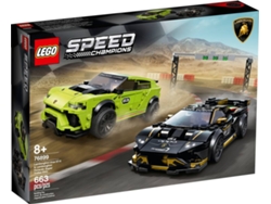 LEGO Speed Champions: Lamborghini Urus ST-X &amp; Lamborghini Huracán Super Trofeo EVO - 76899 (Idade mínima: 8 - 663 Peças)