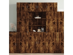 Aparador | Mueble De Comedor | Buffet De Madera De Ingeniería Roble Ahumado 80x42,5x185 Cm Wsd78617