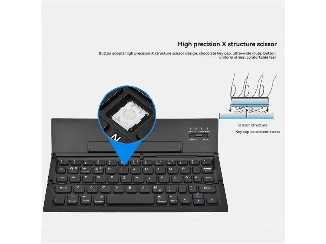 Teclado Bluetooth plegable, portátil, para viajes. Everley891
