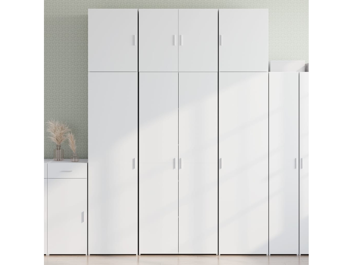 Aparador Alto | Mueble De Comedor | Buffet Alto Madera De Ingeniería Blanco 80x42,5x249 Cm Wsd36680