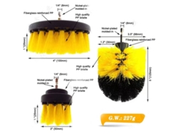 Rebe-set De 3 Cabezales De Cepillo Para Taladro Eléctrico, Ahorro De Fuerza Y Eficiente, Para Cocina Y Baño, Color Amarillo