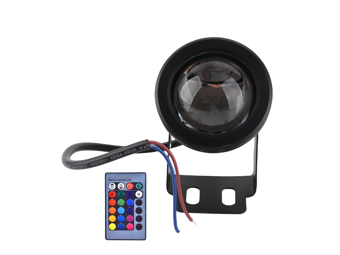 Luz Led Rgb Sumergible De 12 V Y 10 W Para Acuario, Piscina, Jardín, Ajustable, Ip67, Negra.