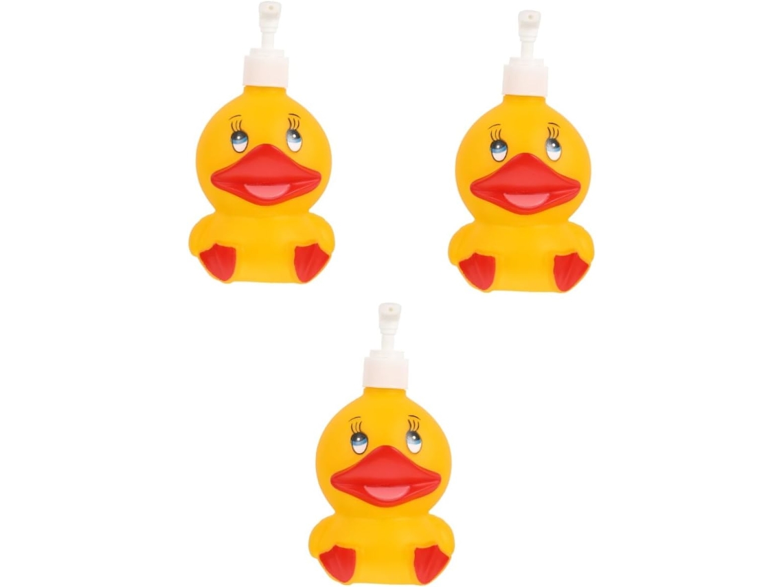 Juego de 3 botellas con dosificador en forma de pato para loción y gel, ideales para viajes, S